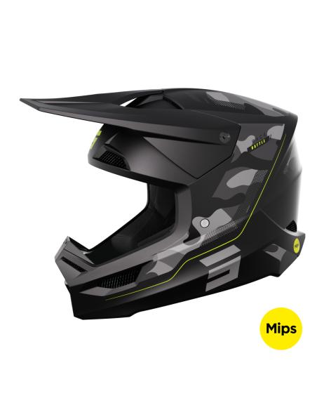 Casque cross Shot 2024 Race Battle - Jaune Mat