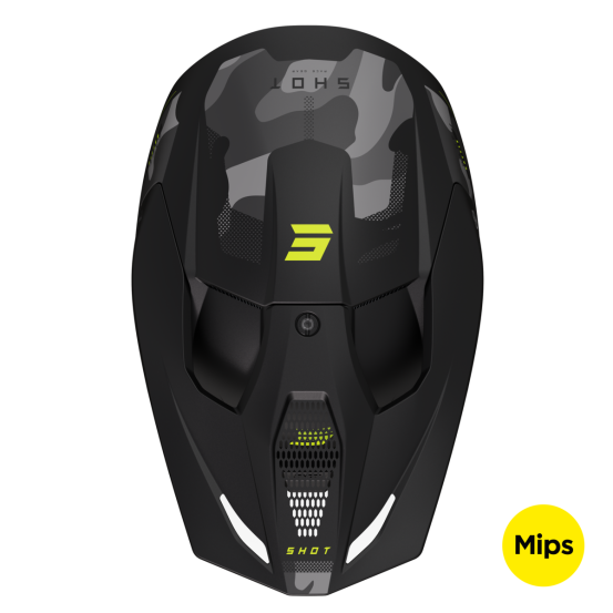 Casque cross Shot 2024 Race Battle - Jaune Mat