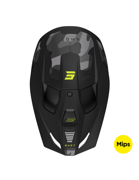 Casque cross Shot 2024 Race Battle - Jaune Mat