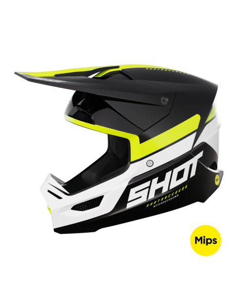 Casque cross Shot 2024 Race Iron - Jaune Glossy