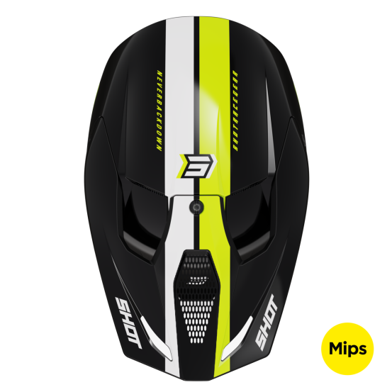 Casque cross Shot 2024 Race Iron - Jaune Glossy