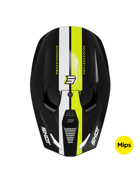 Casque cross Shot 2024 Race Iron - Jaune Glossy