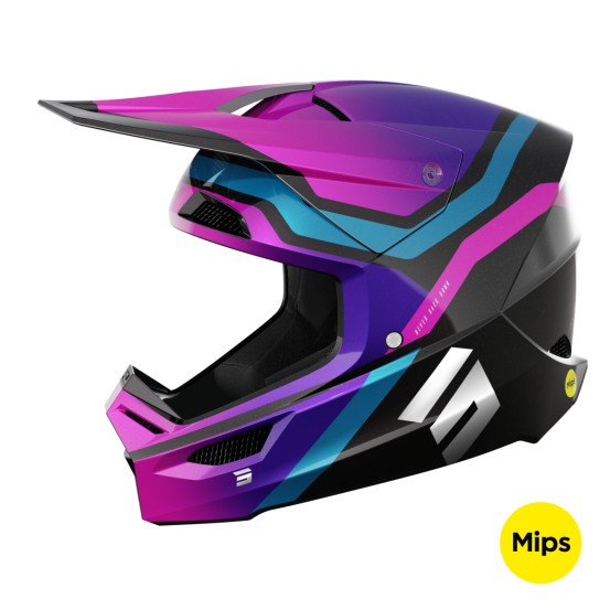 Casque cross Shot Race Sky - Violet Chrome
