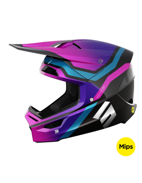 Casque cross Shot Race Sky - Violet Chrome