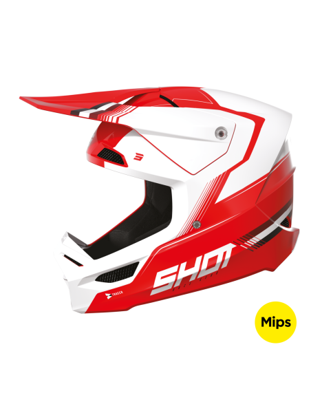 Casque cross Shot Race Tracer - Rouge