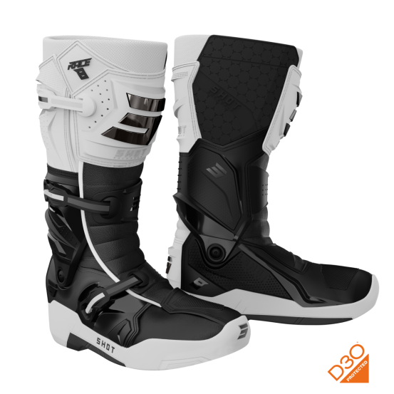 Bottes cross Shot Race 8 - Blanc Noir Chrome