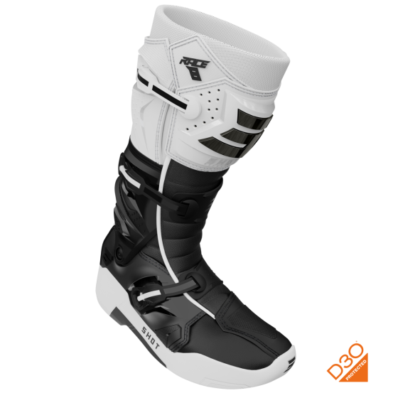 Bottes cross Shot Race 8 - Blanc Noir Chrome