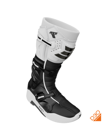 Bottes cross Shot Race 8 - Blanc Noir Chrome