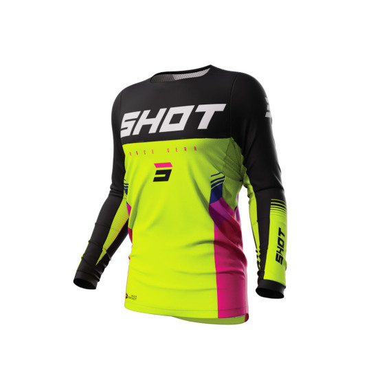 Maillot cross Shot 2023 Contact Tracer - Jaune Fluo