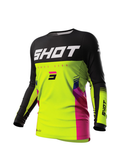 Maillot cross Shot 2023 Contact Tracer - Jaune Fluo