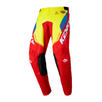 Pantalon cross enfant Kenny Track Focus - Jaune Fluo Rouge