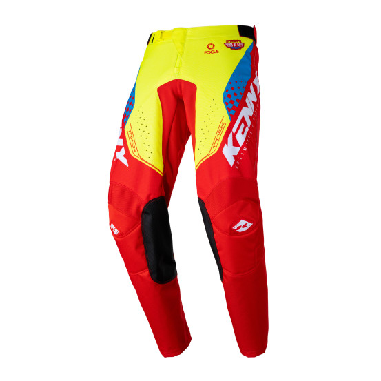 Pantalon cross enfant Kenny Track Focus - Jaune Fluo Rouge