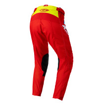 Pantalon cross enfant Kenny Track Focus - Jaune Fluo Rouge 2