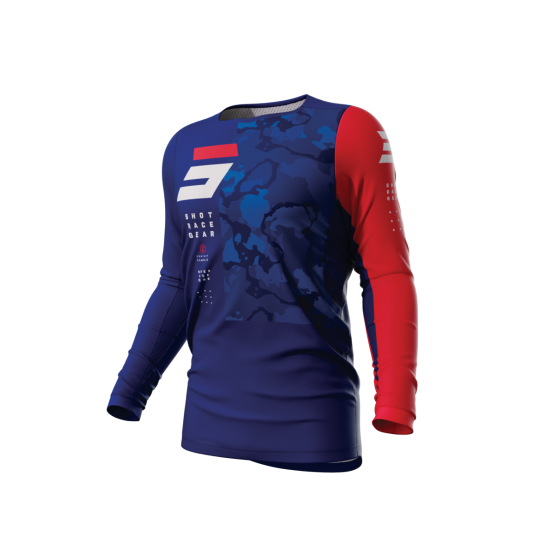 Maillot cross Shot 2023 Contact Camo 2.0 - Bleu