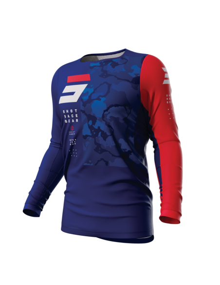 Maillot cross Shot 2023 Contact Camo 2.0 - Bleu