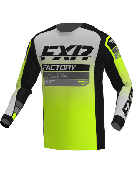 Maillot cross FXR 2023 Clutch - Noir Gris Jaune Fluo