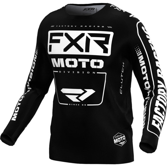 Maillot cross FXR 2024 Clutch - Noir Blanc