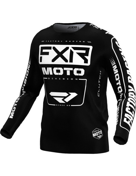 Maillot cross FXR 2024 Clutch - Noir Blanc
