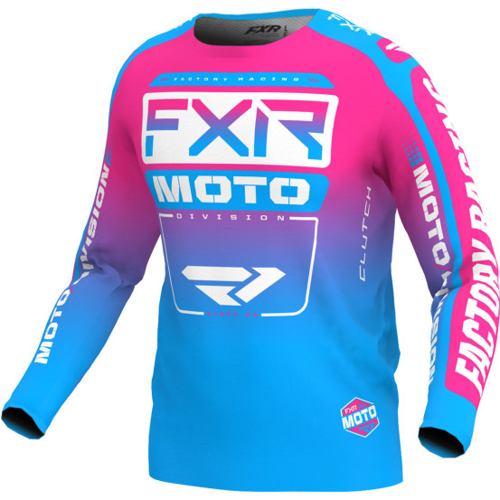 Maillot cross FXR 2024 Clutch - Cyan E-Pink