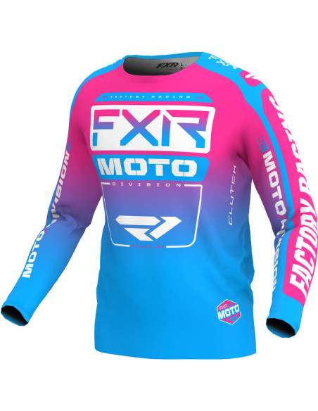 Maillot cross FXR 2024 Clutch - Cyan E-Pink