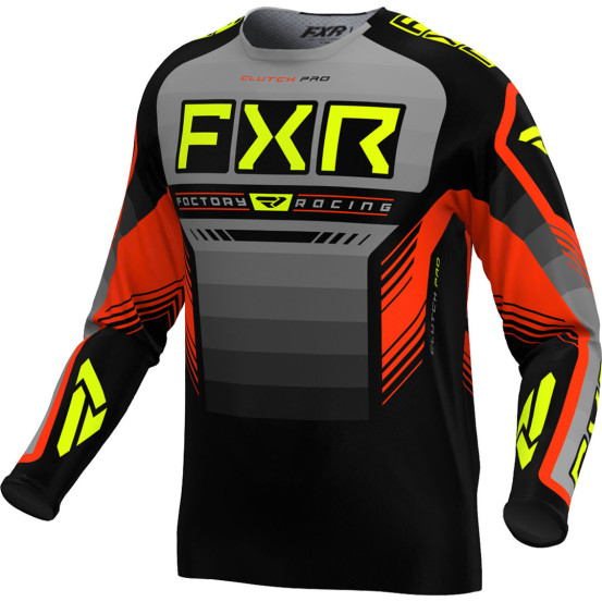 Maillot cross FXR 2024 Clutch Pro - Gris Nuke Jaune Fluo