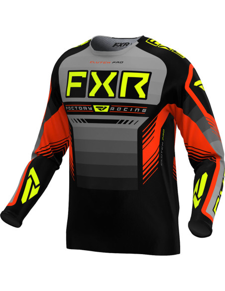 Maillot cross FXR 2024 Clutch Pro - Gris Nuke Jaune Fluo