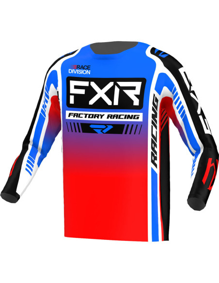 Maillot cross FXR 2023 Clutch Pro - Bleu Rouge Blanc