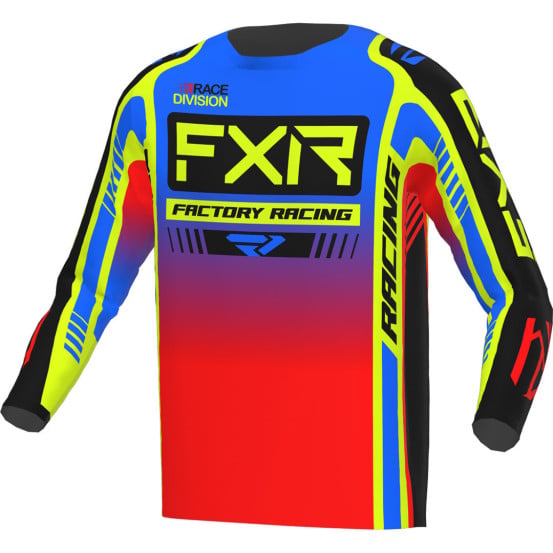 Maillot cross enfant FXR 2023 Clutch Pro - Bleu Rouge Jaune Fluo