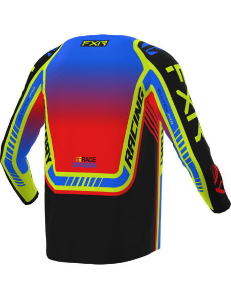 Maillot cross enfant FXR 2023 Clutch Pro - Bleu Rouge Jaune Fluo