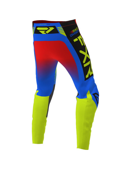Pantalon cross enfant FXR 2023 Clutch Pro - Bleu Jaune Fluo Rouge