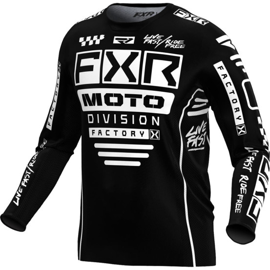 Maillot cross enfant FXR 2024 Podium - Noir Blanc