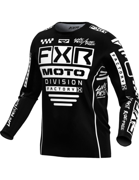Maillot cross enfant FXR 2024 Podium - Noir Blanc