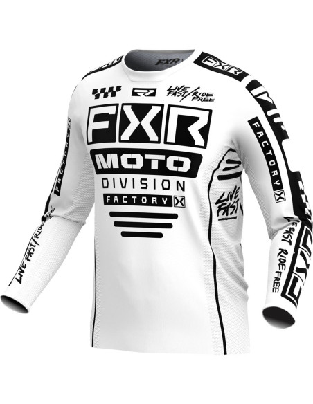 Maillot cross enfant FXR 2024 Podium - Blanc Noir