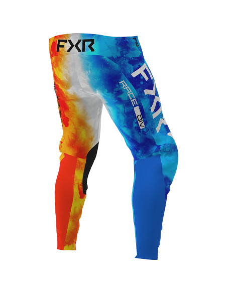 Pantalon cross enfant FXR 2023 Podium - Fire & Ice Bleu Rouge