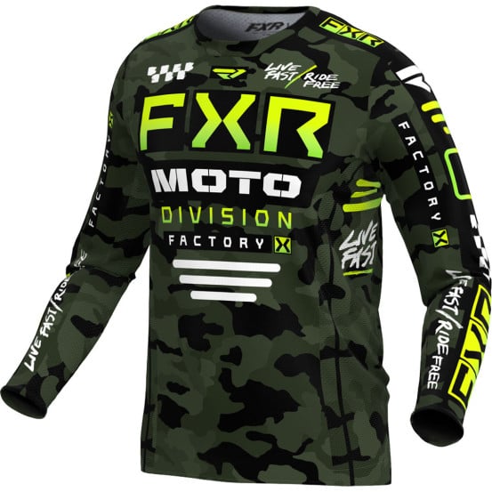 Maillot cross FXR 2024 Podium Gladiator - Camo Vert Noir