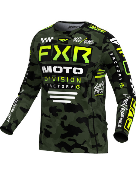 Maillot cross FXR 2024 Podium Gladiator - Camo Vert Noir