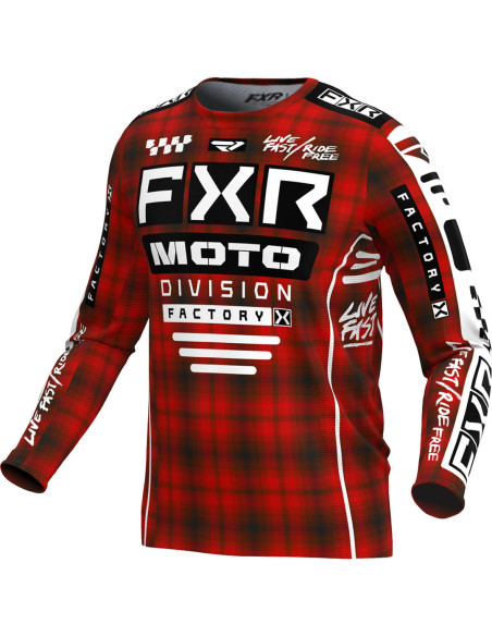 Maillot cross FXR 2024 Podium Gladiator - Plaid Rouge