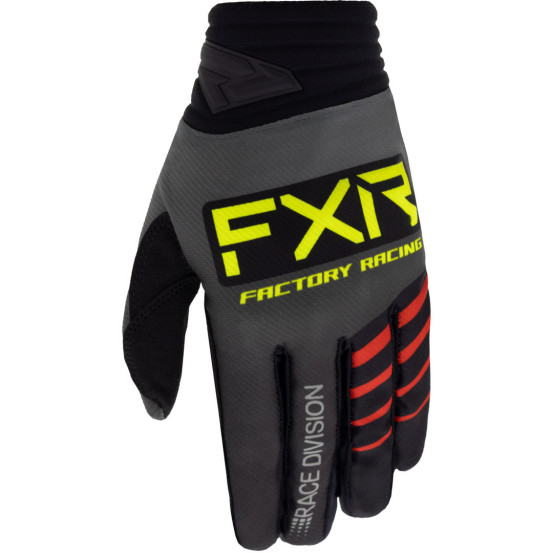Gants cross FXR 2023 Prime - Gris Noir Jaune Fluo