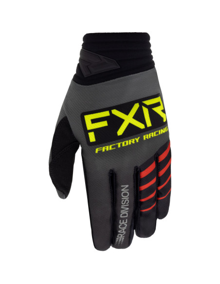 Gants cross FXR 2023 Prime - Gris Noir Jaune Fluo