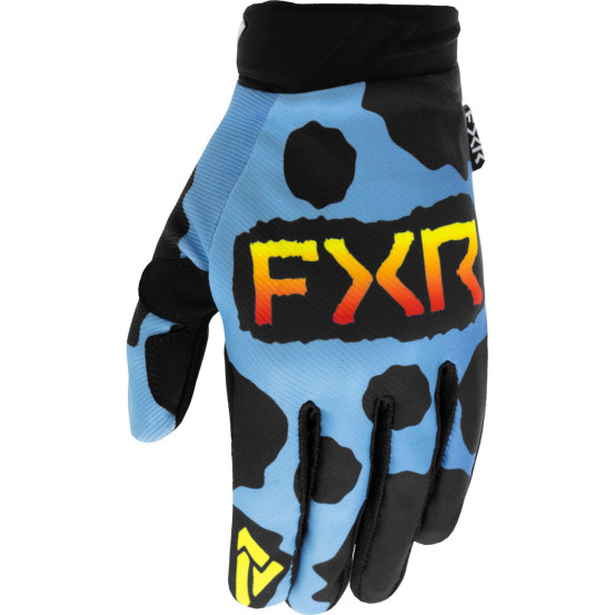 Gants cross FXR 2023 Reflex - Dart Frog Bleu Jaune