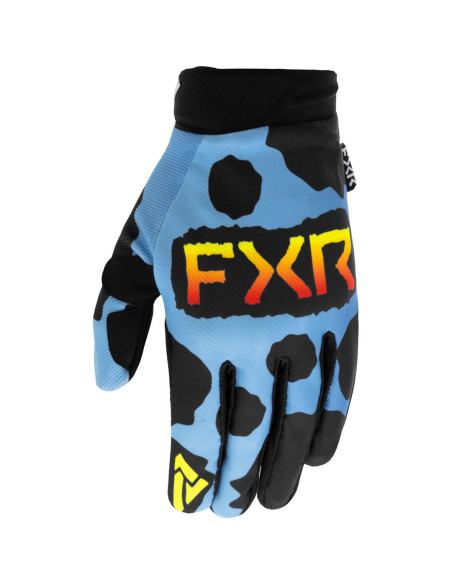 Gants cross FXR 2023 Reflex - Dart Frog Bleu Jaune