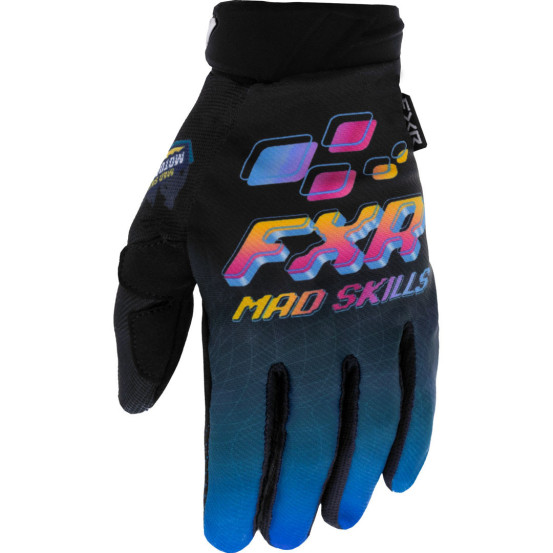 Gants cross FXR 2023 Reflex - Mad Skills Bleu Rose