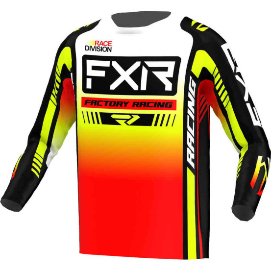 Maillot cross FXR 2023 Clutch Pro - Noir Blanc Jaune Fluo