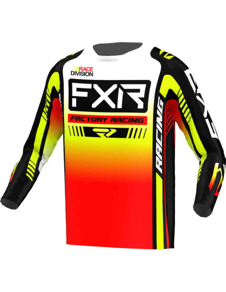 Maillot cross FXR 2023 Clutch Pro - Noir Blanc Jaune Fluo