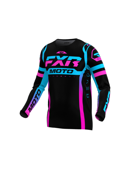 Maillot cross FXR 2023 Revo Pro - Nightclub Noir Bleu Rose