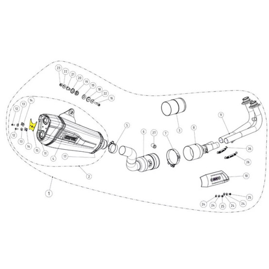 Patte de fixation de silencieux AKRAPOVIC P-X189