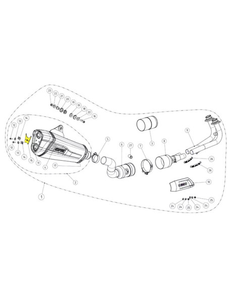 Patte de fixation de silencieux AKRAPOVIC P-X189