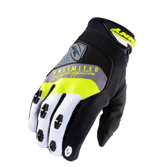 Gants cross Kenny Safety - Noir Gris Jaune Fluo