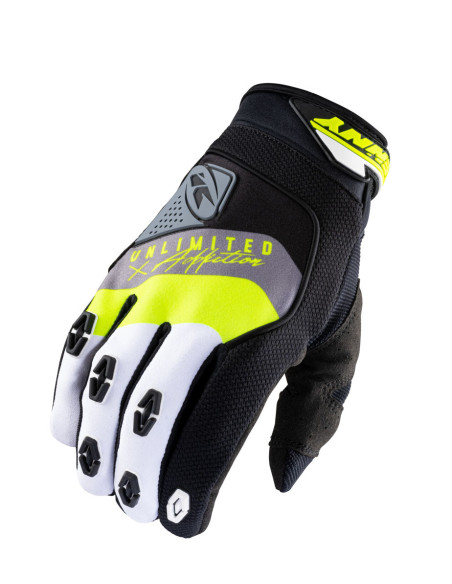 Gants cross Kenny Safety - Noir Gris Jaune Fluo