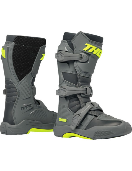 Bottes cross enfant Thor Blitz XR - Gris Jaune Fluo